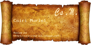 Csiri Muriel névjegykártya